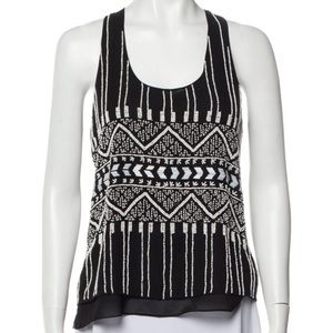 Parker Gorgeous Beaded Silk Printed Top 👚Size M 🤩